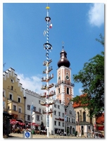 cham, marktplatz mit stadtpfarrkirche st. jakob