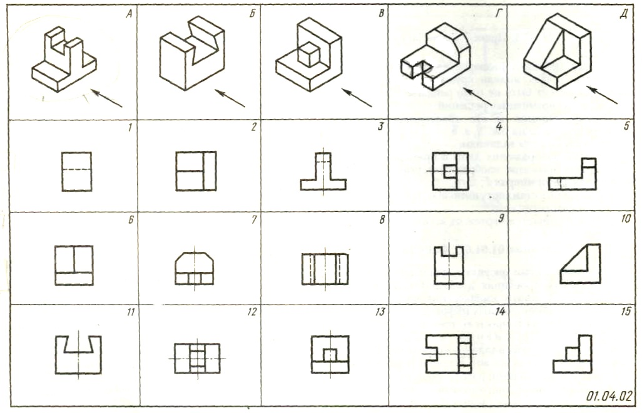 К техническим рисункам выполненным в аксонометрических проекциях и обозначенных буквами а б в г д